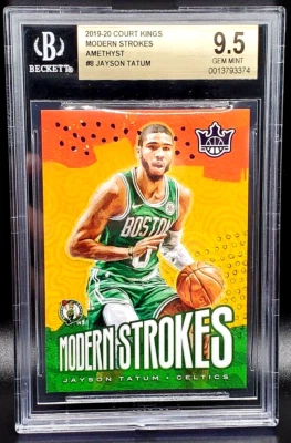 JAYSON TATUM 19-20 COURT KINGS TRAZOS MODERNOS AMEHTIST CELTICS SP 83/99 BGS 9,5 Foto 1 de 4