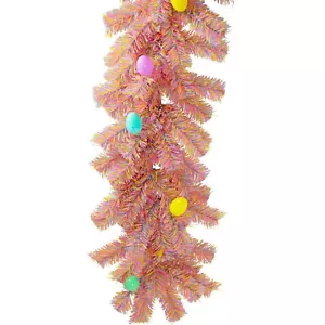 6FT Pink Purple Yellow Easter Themed Christmas Brush Garland Tinsel - Picture 1 of 12