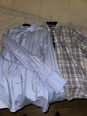 2 Men’s Button Down Dress Shirt. Seacrest 17 36/37. Alfani XXL - Image 1 of 4