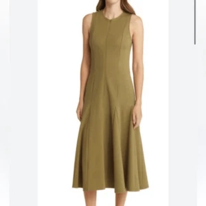 Nordstrom Reißverschluss vorne ärmellos Ponte A-Linie Kleid in Olive Extract Medium NEU - Bild 1 von 10