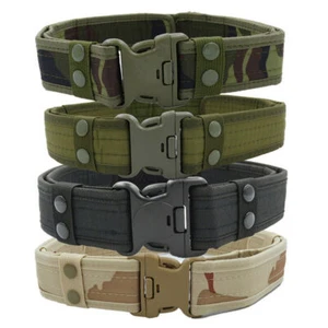 Mens Canvas Outdoor Tactical Belt Heavy Duty Army Waist Web Strap Waistband Hot - Picture 1 of 22