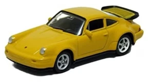 Welly Porsche 964 911 Turbo Yellow 1:60 1:64 Scales 3 Inch US IMPORT DUTIES PAID - Picture 1 of 1