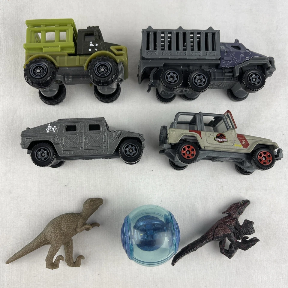 Matchbox Jurassic World Jeep Wrangler Humvee Unimog Transporter Loose Lot - Image 1 of 4