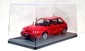 1/24 Hachette 1992 MAZDA FAMILIA GT-R RED w/Case diecast car model Approx 7"