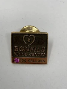Bonfils Blood Center 50 Gallons Lapel Pin 1/10 10K GF Ruby - Picture 1 of 4