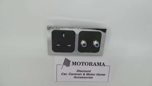 AUTOCARAVANA/BARCO CBE/C-LINE 240V TOMA DE 3 PINES + DOBLE SATÉLITE CARA CROMADA - Imagen 1 de 4