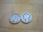 Mercury Dimes 1923 Lot Of 2 - No Mint Marks - Last Ones Left This Date