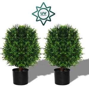 Two 21-inch Artificial Cedar Trees - Simulated Shrub Plants. They are artific... - Picture 1 of 7