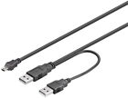 3x USB 2.0 Hi-Speed Dual-Power Kabel; USB MINI-B 5 pin 060 Y-Power 0.6m PL