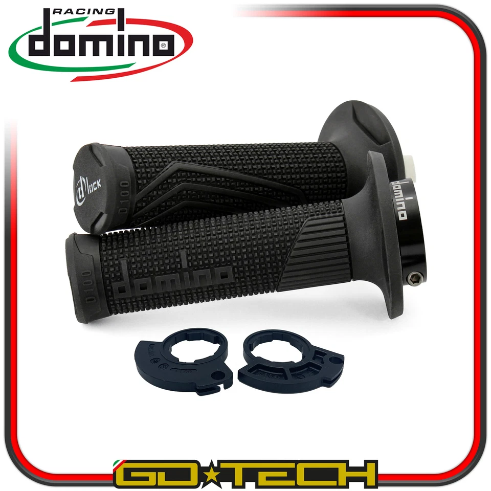 MANOPOLE DOMINO D100 LOCK ON MOTO CROSS ENDURO Nere OFF ROAD RACING Monocavo - Immagine 1 di 1