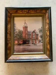 Ithaka, MI Rathaus Gemälde im Rahmen, Vintage - Bild 1 von 2