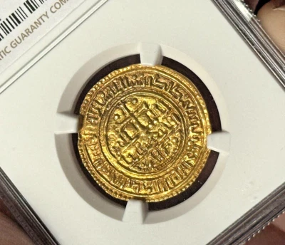 1223 (1185) 西班牙黄金 摩拉布 托利多 ALFONSO VIII NGC AU58 TOP POP 仅 1 知 — 第 1/4 张图片