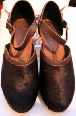 Sanita Damen Schuhe Sandalen Holz Clogs Kuhfell  Gr.40 – NEU - Bild 1 von 4