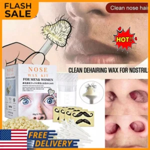 Nose Hair Removal Wax Beads Kit Nasal Ear Hair Effective & Painless for Unisex - Picture 1 of 18