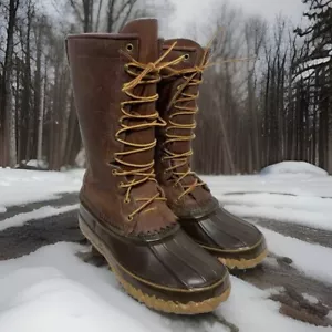 Schnee's Outfitter 13" Size 6 Pac Boot Leather Rubber Tire tread Rain Wool Work - Picture 1 of 12
