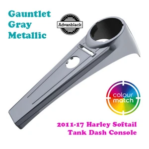 Gauntlet Gray Metallic Stretched Tank Dash Console for 11-17 Harley FLSTN - Picture 1 of 4