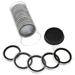 20 anillos negros Air-Tite de 38 mm portamonedas de dólar de plata de 1 oz y tubo cápsula negro - Imagen 1 de 4