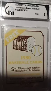 1980 Hunts Bread Baseball ungeöffnet Cello Pack GAI 9 neuwertig - Bild 1 von 3