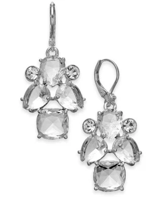 $68 Sparkling Kate Spade SILVER Make Me Blush LEVERBACK Drop Earrings 50k - Image 1 of 3