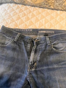Pantalones de mezclilla DKNY para hombre 34x30 azul lavado medio bleecker pierna recta algodón - Imagen 1 de 4