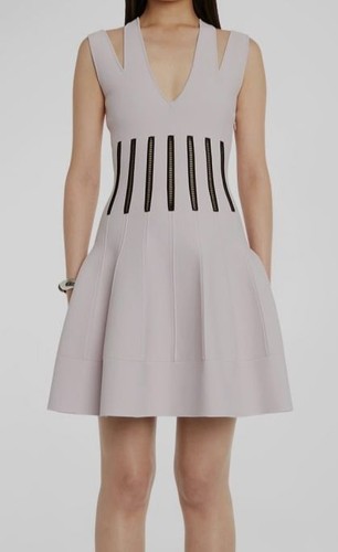 Mini abito da donna rosa Alexander McQueen $2990 ricamato taglia XS