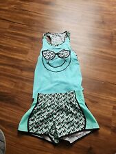 JUSTICE SHORTS OUTFIT GIRLS KIDS SIZE 10 TURQUOISE