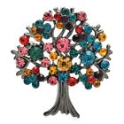 Sparkling Rhinestone Tree Brooches Wedding Pins Fashion Unisex Coat Jewelry Gift