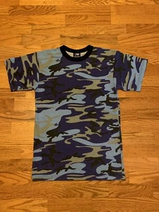 VTG Rothco Blue Purple Black Dipset Camo T Shirt Hip Hop Rare Adult Medium - Picture 1 of 5