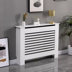 Cubierta de radiador blanco/gris estante gabinete parrilla MDF madera muebles modernos decoración - Imagen 1 de 34