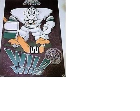 Estate Find MINT 1994 ANAHEIM MIGHTY DUCKS "WILD WING HOCKEY Poster Cover
