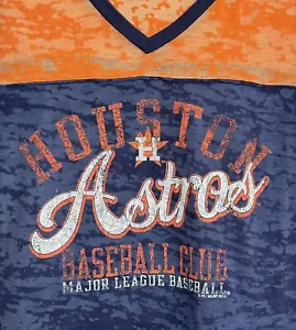 T-III Apparel Group Houston ASTROS T-shirt scollo a V arancione e blu trasparente media - Foto 1 di 8