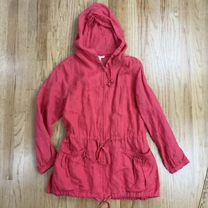 Eileen Fisher Irish Linen Lightweight Mandarin Collar Button Down Jacket SIze XL - Picture 1 of 18