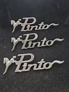 1975 Ford Pinto Emblem Set 3 Nameplate Badges OEM 1970-77 Vintage D52B16B114AA - Picture 1 of 5