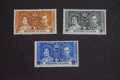 British Guiana - 1937 Coronation "SPECIMEN" M/M - cv £120 - Image 1 of 2