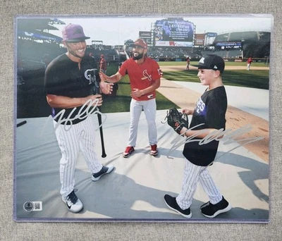 Ethan And Matt Holliday Autograph 11x14 Photo BAS Coa - Image 1 of 2
