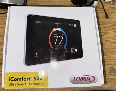 Lennox S30 19V30 iComfort Ultra Smart Programmable Thermostat w/Hub & Wall Plate - Image 1 of 4