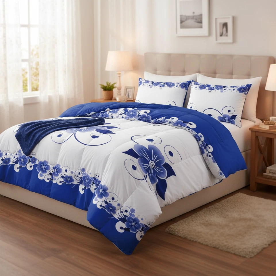 3件装被套套装无填充拉链4角领带可机洗 — 第 1/4 张图片