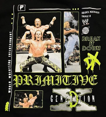 Camiseta Primitive x WWE DX Shawn Michaels Triple H 2 Caras Negra Gráfica Talla Mediana Foto 1 de 4