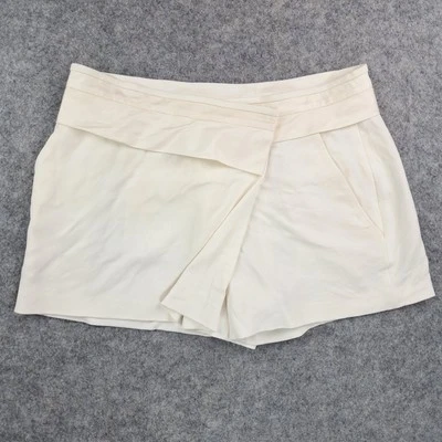 A.L.C. Pantalones Cortos Mujer 8 Off White Crema 3" Asimétrico Rayón Elastizado Chino Foto 1 de 4