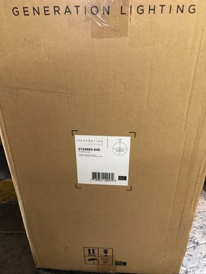 Generation Lighting Alturas Lámpara de araña de latón satinado de 5 luces vidrio blanco grabado Foto 1 de 4