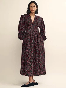 Nobodys Child Dress Size Uk 10 Starlight Floral Ditsy Corduroy Long Balloon Midi - Picture 1 of 11