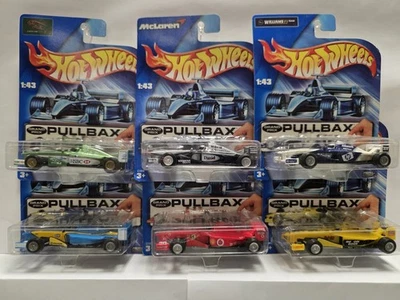 Hot Wheels Grand Prix F1 2003 pullbax juego completo de 6 autos, con Ferrari y más 1:43 Foto 1 de 4