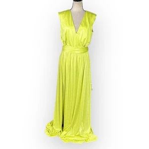 Dress the Population Krista Gown Women's Large Lemongrass Sleeveless Maxi NWT - Picture 1 of 12
