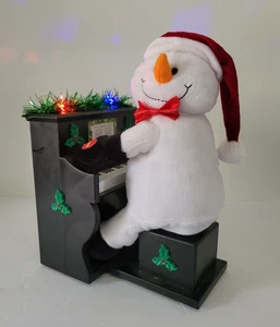 Cracker Barrel animierte Schneefreunde Schneemann spielen Klavier Musik Lichter - Bild 1 von 9