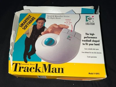 Logitech TrackMan Ergonomic High Performance Stationary Mouse #4095 New Open Box - Image 1 of 4