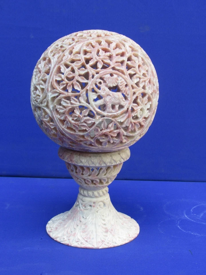 Marble stone Candle holder Lamp ​Globe Shape handicraft Grill Work home Decors - Image 1 of 3