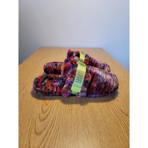 NUOVE pantofole slip on UGG Fluff It Pixlate in pelliccia sintetica taglia 10 1131550