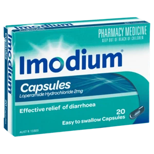 Imodium 20 Capsules Easy to Swallow Relief of Diarrhoea Loose Stools Cramps - Picture 1 of 2