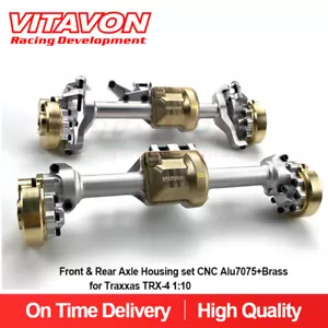 Vitavon CNC Alu7075 Vorder- & Hinterachse Gehäuse Set Messing für Traxxas TRX-4 1:10 - Bild 1 von 8