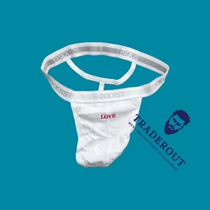 Valentine’s Day Love Custom Embroidery men white Y-Back Thong underwear - Picture 1 of 7